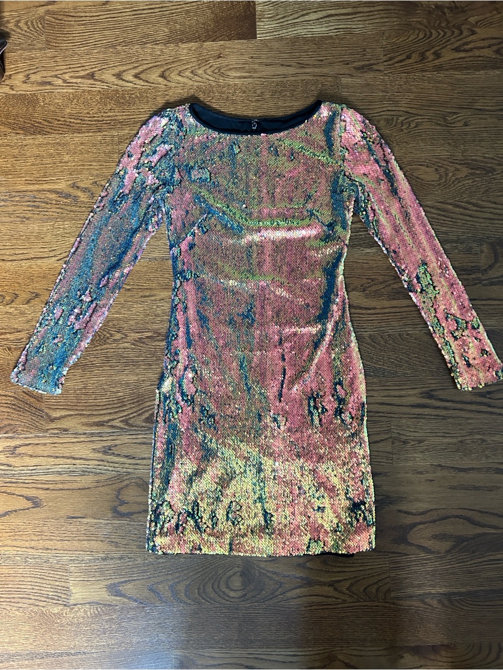 Naeem Khan mermaid sequin multi gold/blue/pink sheath size 2 - Picture 6 of 12